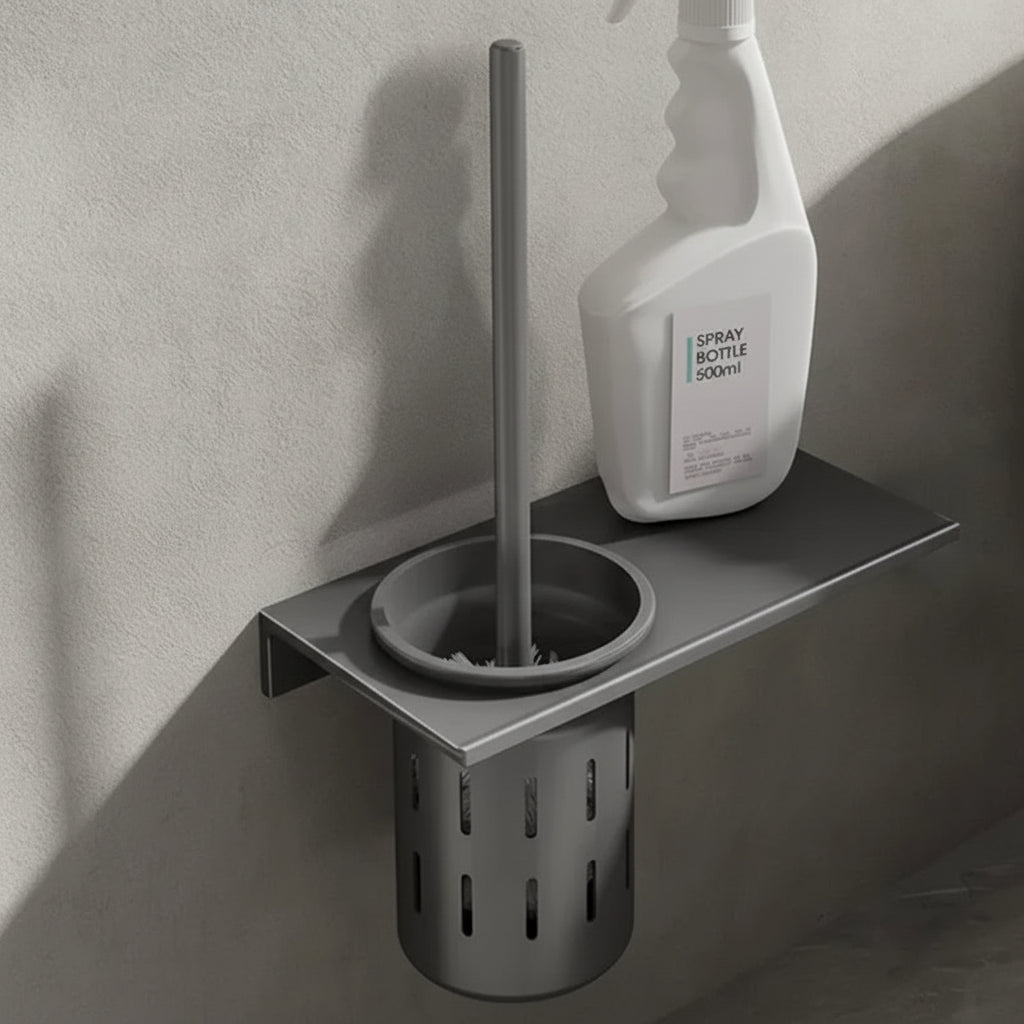 AureaGold | Elegant Space-Saving Wall-Mounted Toilet Brush Set 9