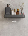 AureaShelf | Stylish Gray Floating Bathroom Storage Shelves with No-Drill Installation 0
