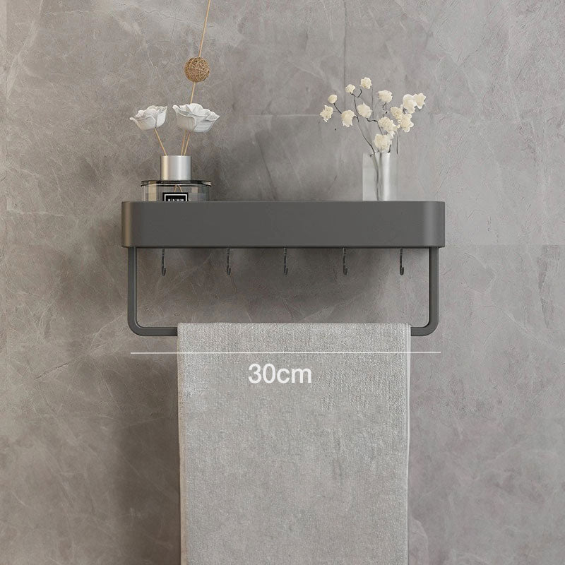 AureaShelf | Stylish Gray Floating Bathroom Storage Shelves with No-Drill Installation 8