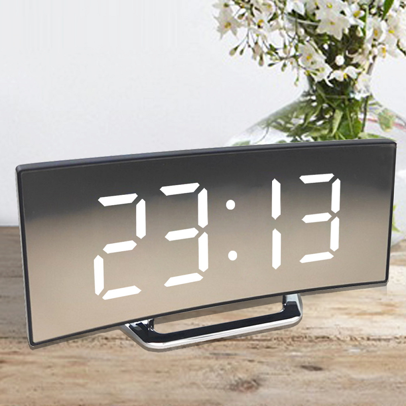 Aurelio | Stylish Large Display Digital Alarm Clock with Curved Design 0