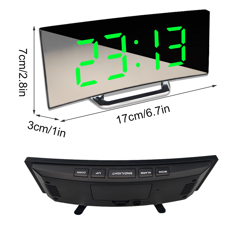Aurelio | Stylish Large Display Digital Alarm Clock with Curved Design 2