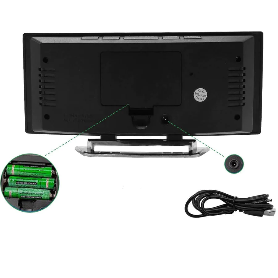 Aurelio | Stylish Large Display Digital Alarm Clock with Curved Design 3