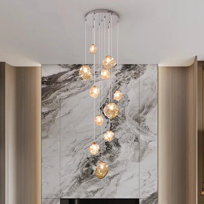 Aurifera | Scandinavian Villa Staircase Chandelier for Sophisticated Interior 3