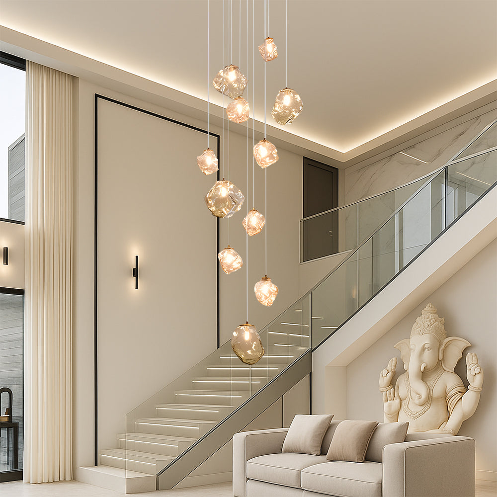 Aurifera | Scandinavian Villa Staircase Chandelier for Sophisticated Interior 5