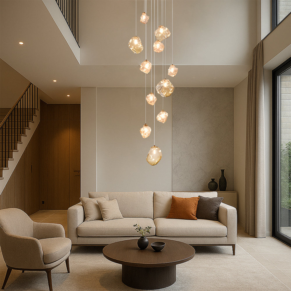Aurifera | Scandinavian Villa Staircase Chandelier for Sophisticated Interior 6