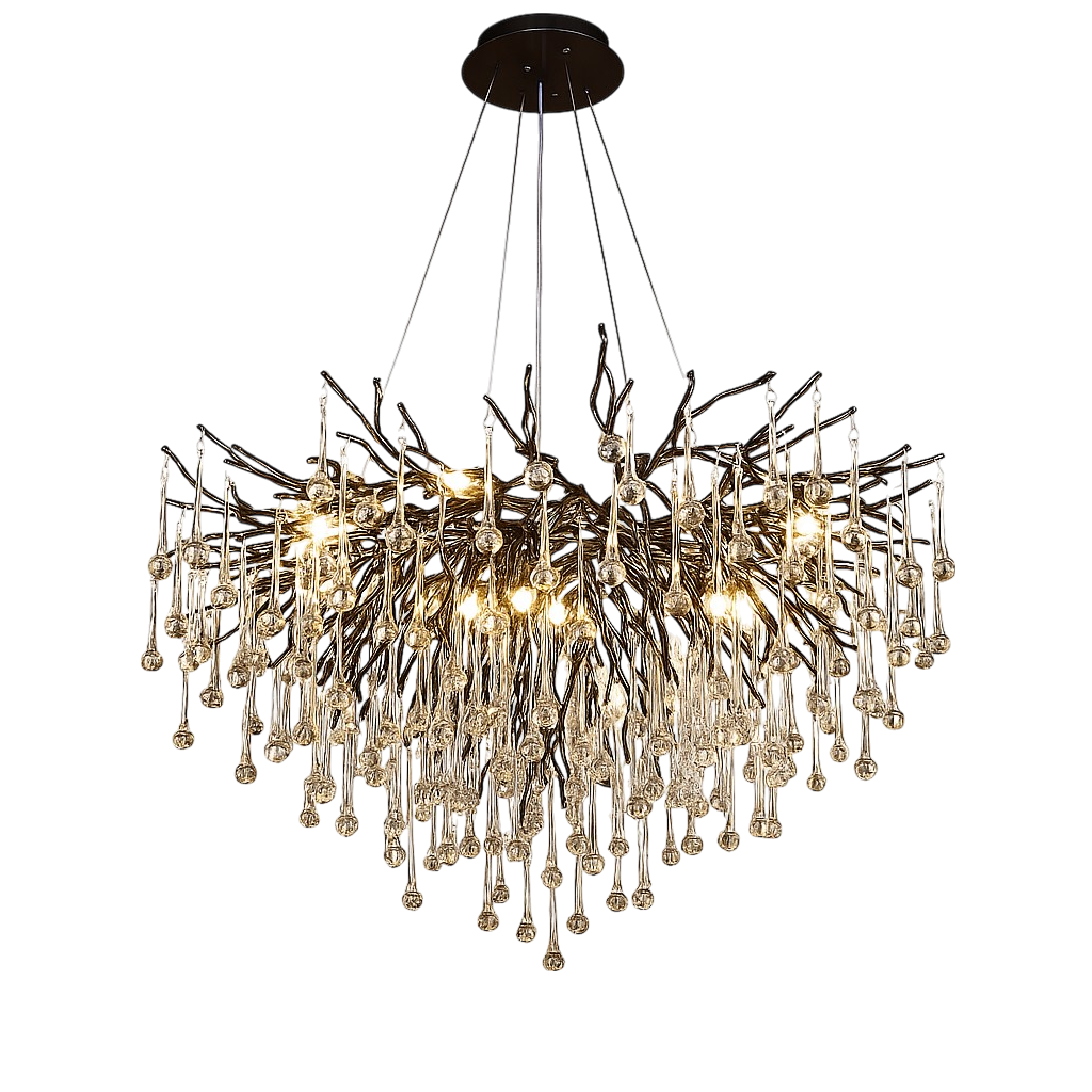 Auronix | Luxurious Black Raindrop Chandelier for Modern Elegance 0