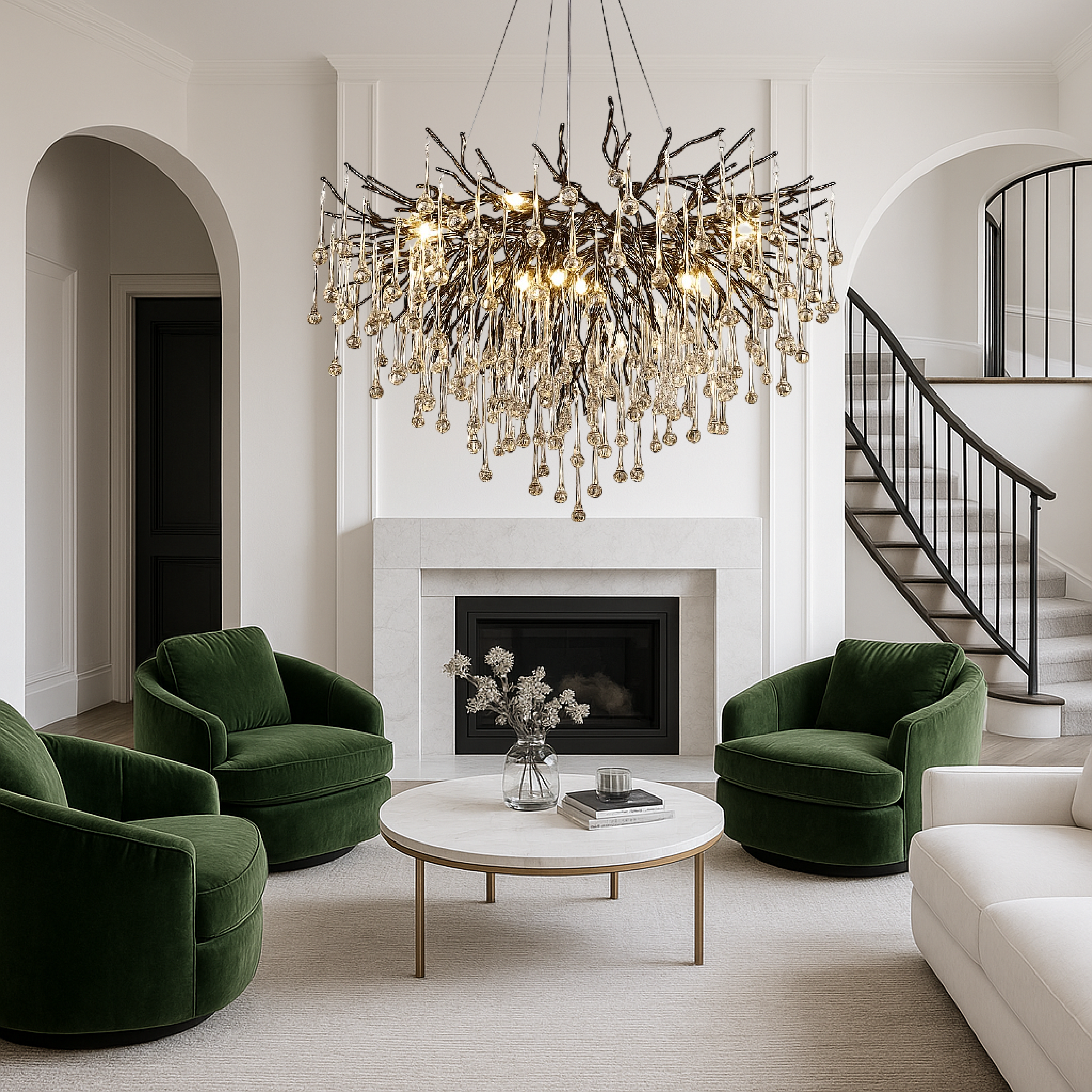 Auronix | Luxurious Black Raindrop Chandelier for Modern Elegance 1