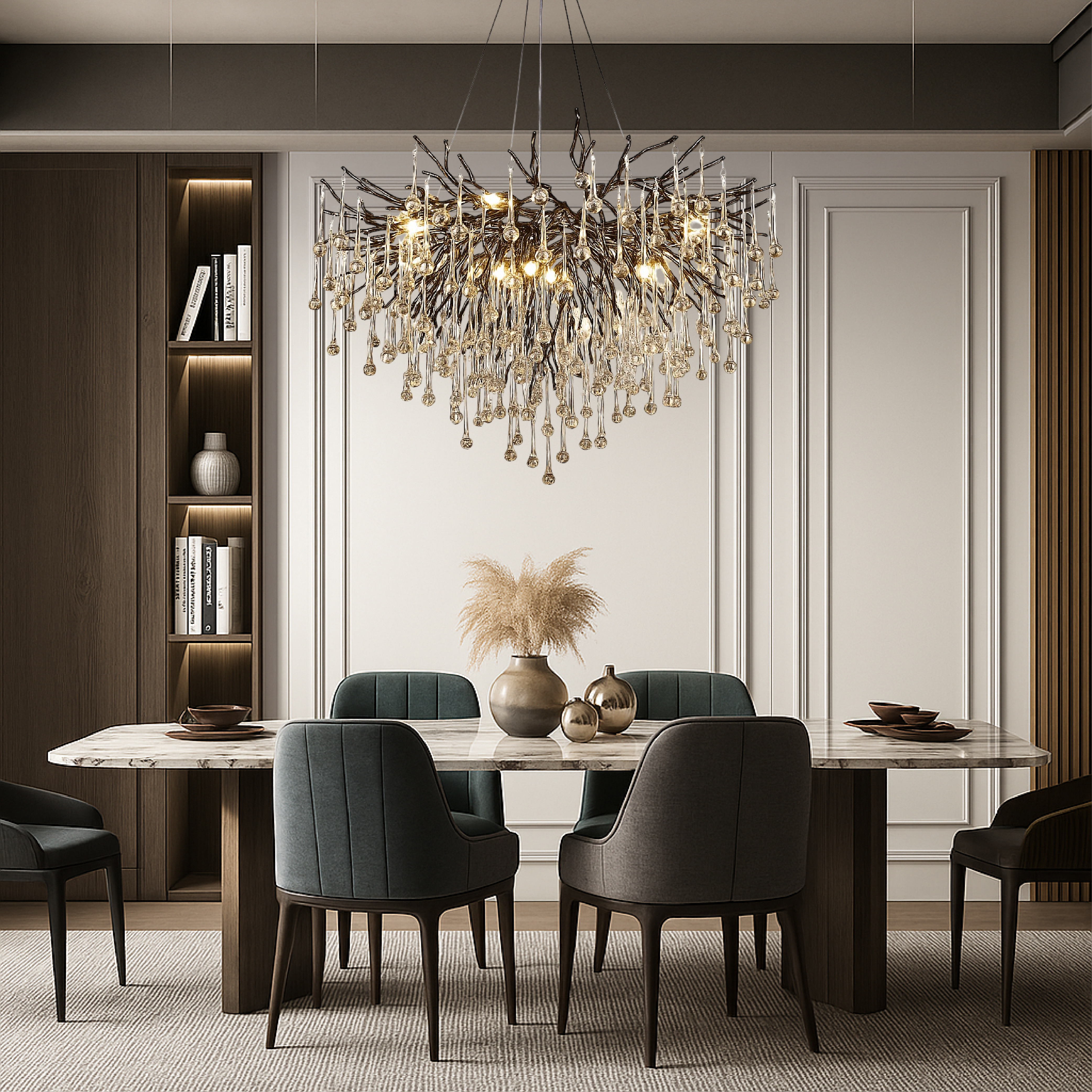 Auronix | Luxurious Black Raindrop Chandelier for Modern Elegance 2