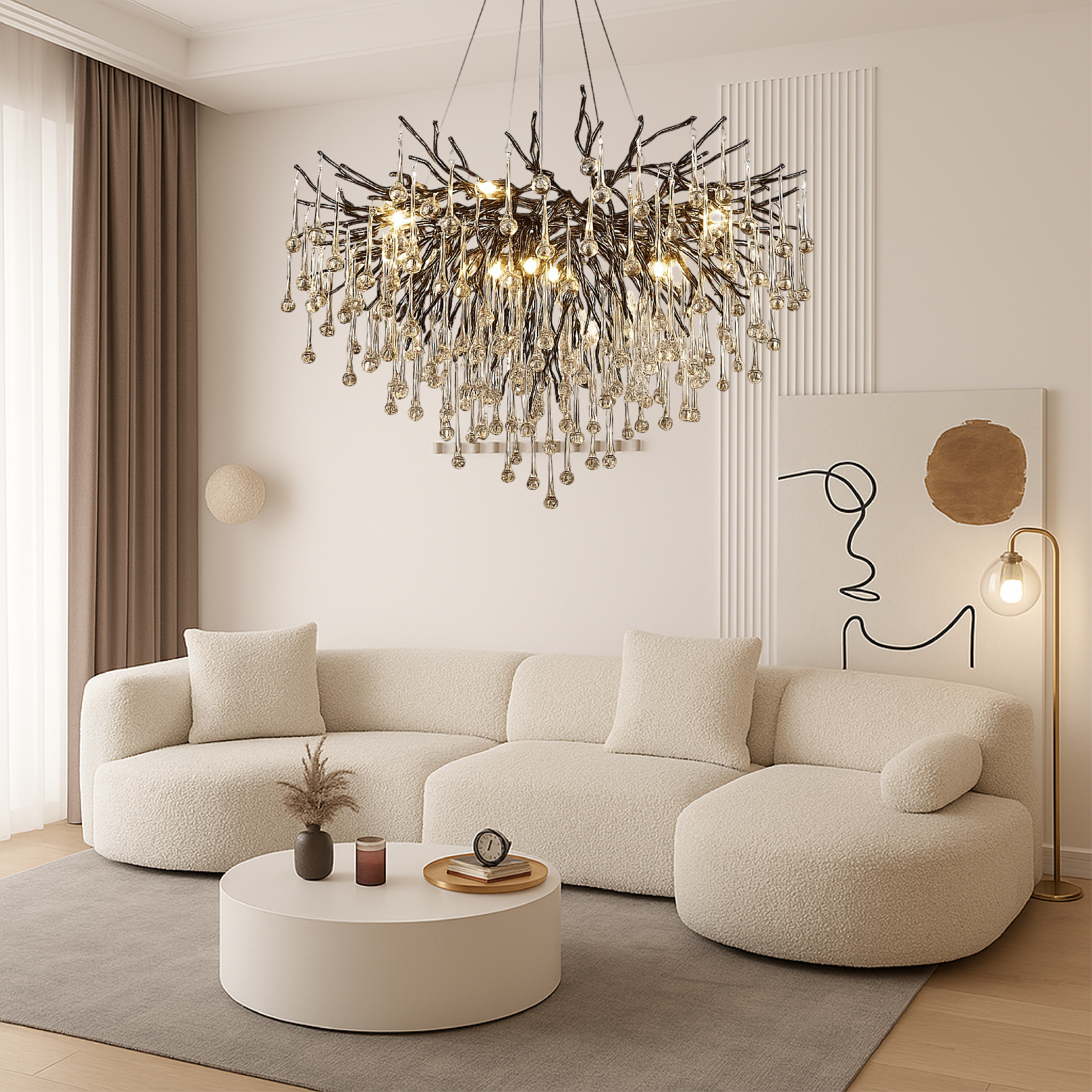 Auronix | Luxurious Black Raindrop Chandelier for Modern Elegance 5
