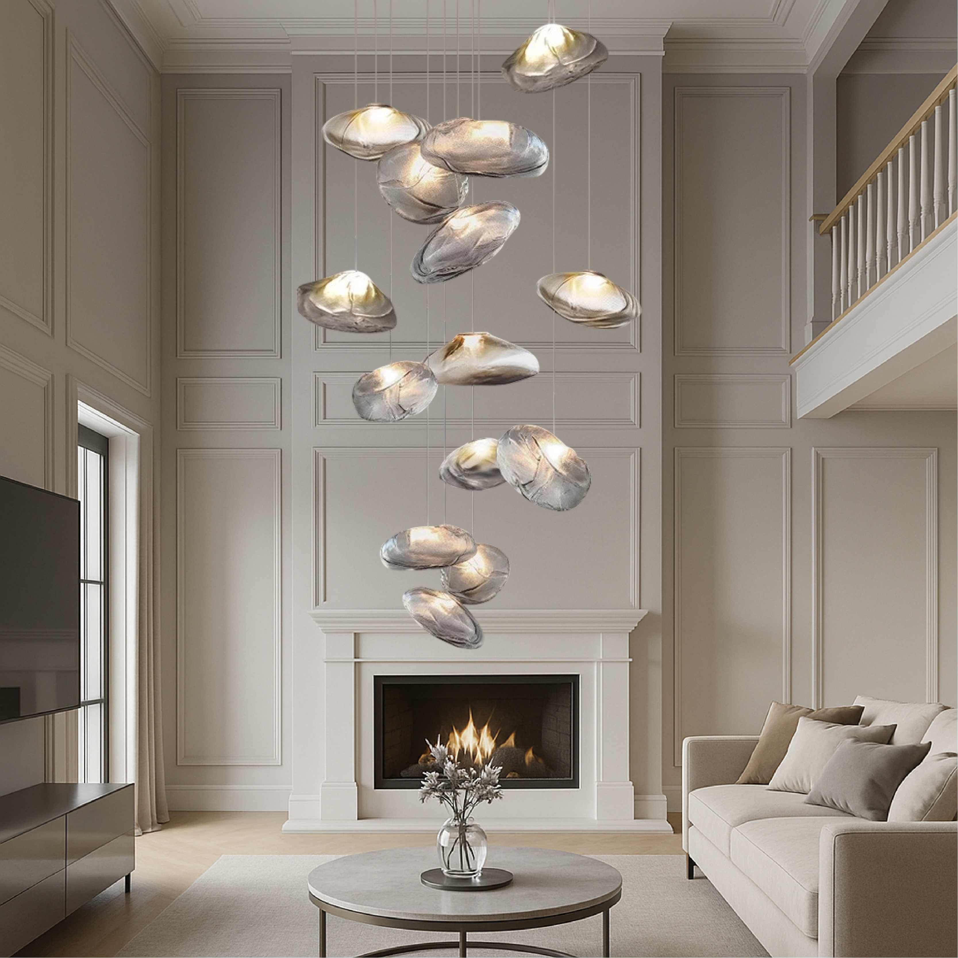 AuroraLume  | Nordic Glass Villa Chandelier 3