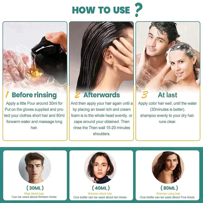 AurumShade | Herbal Nourishing Black Hair Dye Shampoo for Healthy Hair 5