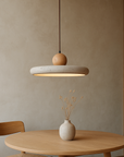 Aurvra | Modern Simplicity Travertine Wood Pendant Lamp 3