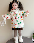 Baby Girl Jacket Cartoon Dinosaur Soft Lambswool Coat for 1-9 Years 3