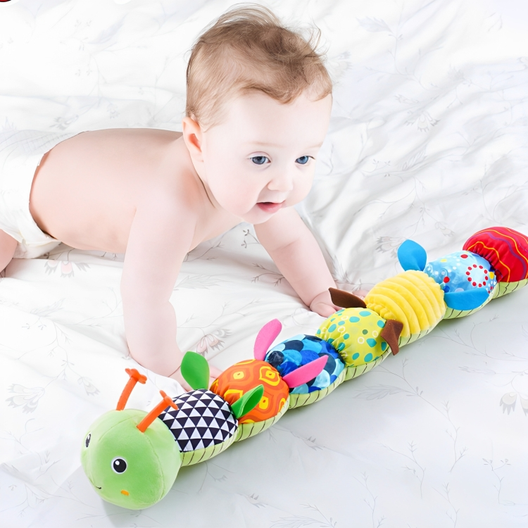 Baby Sensory Toy Musical Caterpillar Soft Plush Fabric for Infants 0