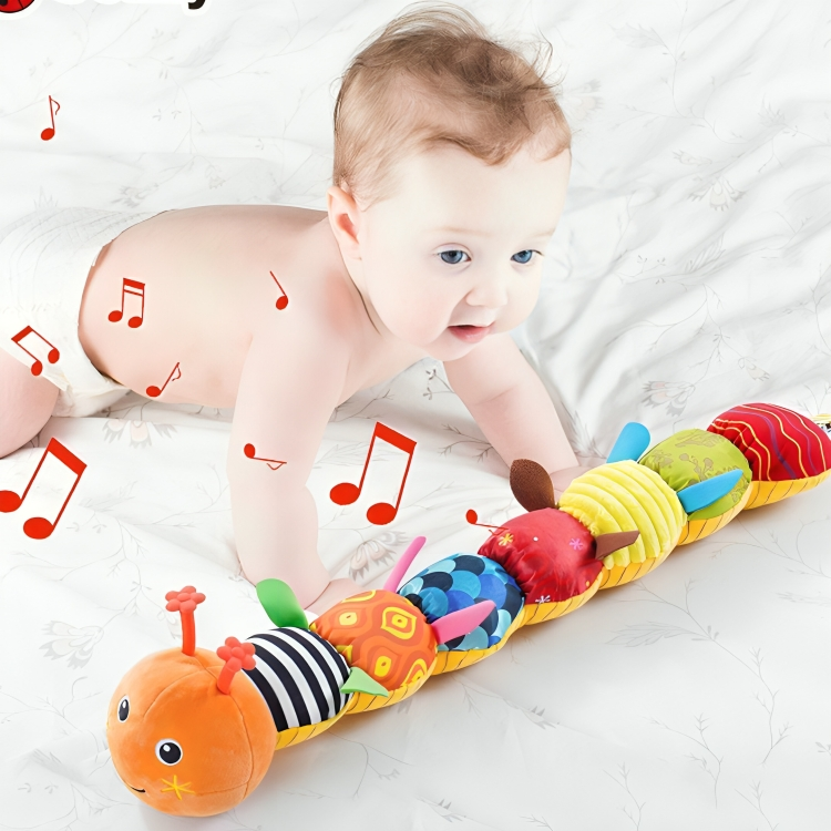 Baby Sensory Toy Musical Caterpillar Soft Plush Fabric for Infants 4