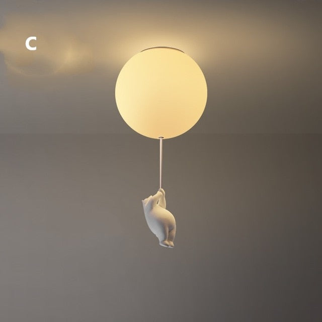 BalloonBear | Whimsical Playful LED Ceiling Light Fixture for Kids&#39; Rooms 12