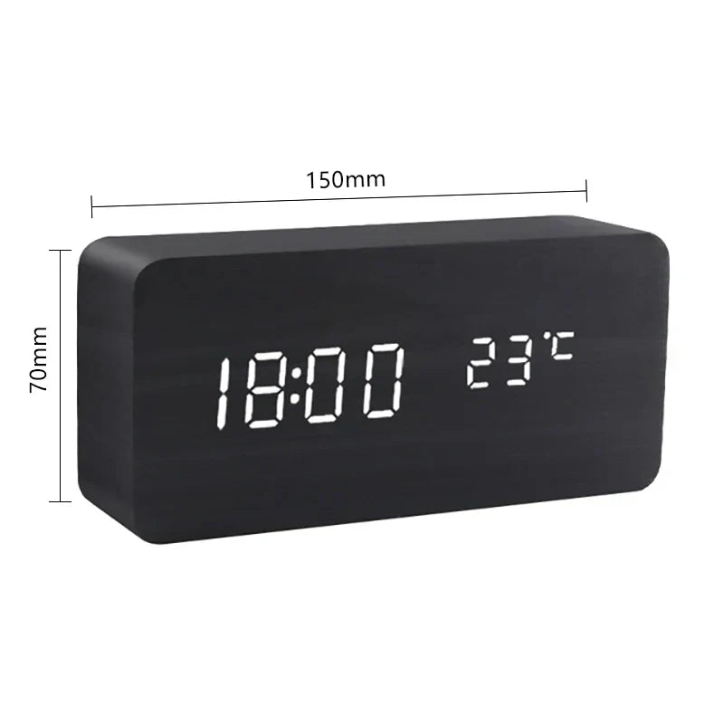 BambooGlow | Elegant Smart Wooden LED Alarm Clock for Bedroom 0
