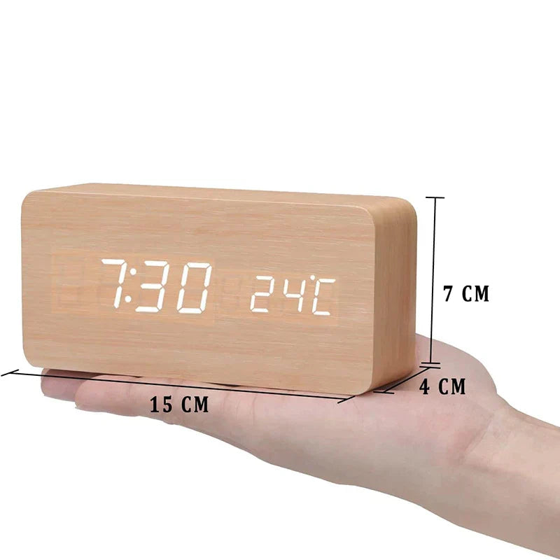 BambooGlow | Elegant Smart Wooden LED Alarm Clock for Bedroom 5