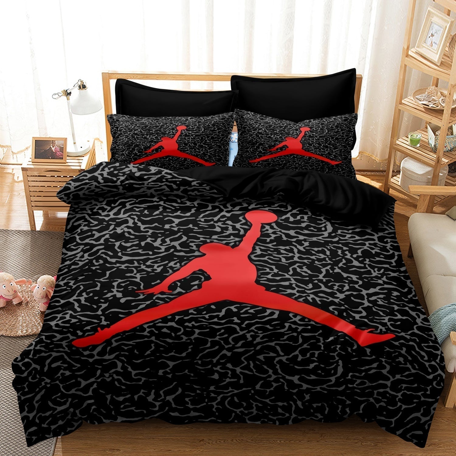 Basketball Bedding Set for Kids – Soft Fabric Duvet Cover and Pillowcases, Sporty Design, Machine Washable 0
