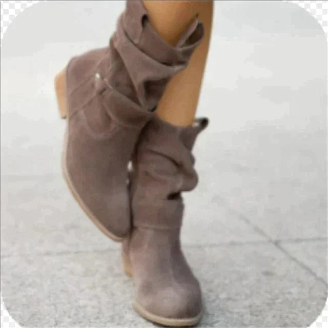 Black Ankle Boots for Women - Stylish Faux Leather Low Heel Booties with Side Tubes 3