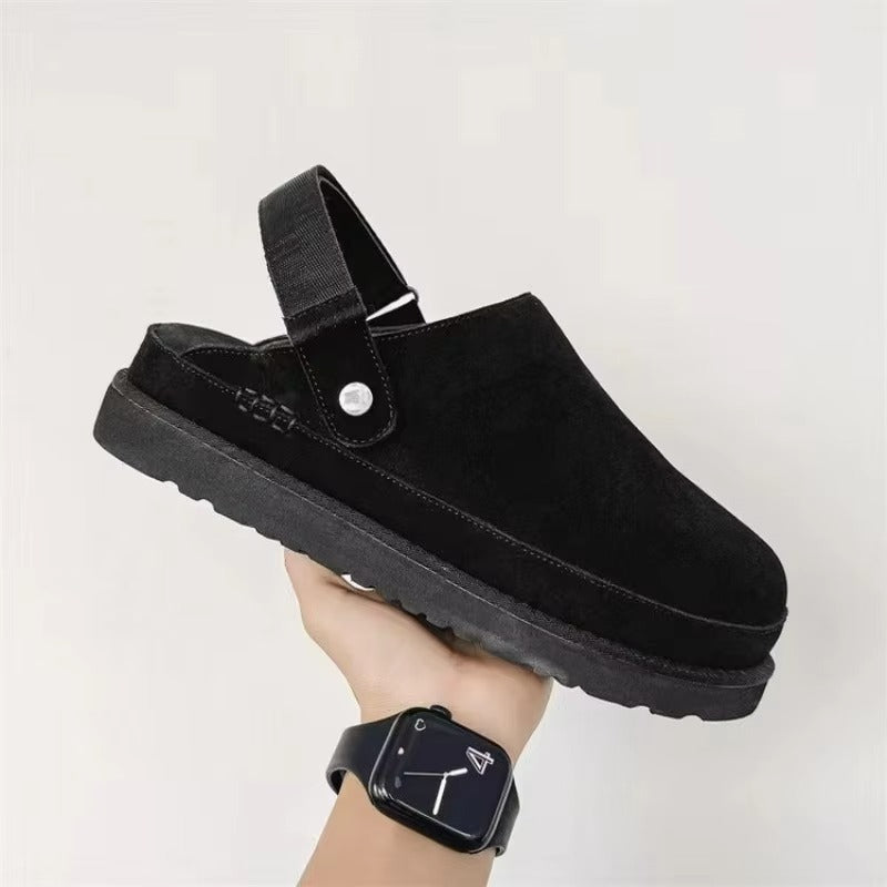 Black CozyFluff Platform Slippers - Plush House Flats for Women’s Winter & Casual Wear 0
