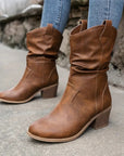 Black Leather Ankle Boots for Women – Stylish Western Design, Sizes 36 to 42 5