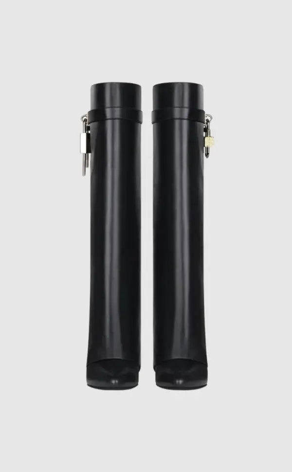 Black Vegan Leather Knee High Boots for Women – Elegant, Comfortable Fashion Footwear 4