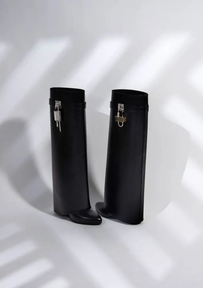 Black Vegan Leather Knee High Boots for Women – Elegant, Comfortable Fashion Footwear 6