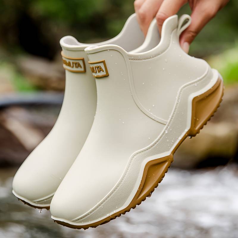 Black Waterproof Ankle Boots for Women - Trendy Orthopedic Rubber Boots with Comfort Support 5