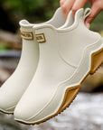 Black Waterproof Ankle Boots for Women - Trendy Orthopedic Rubber Boots with Comfort Support 5
