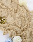 BlushGauze | Elegant Pleated Cotton Cheesecloth Table Runner Set of 10 12
