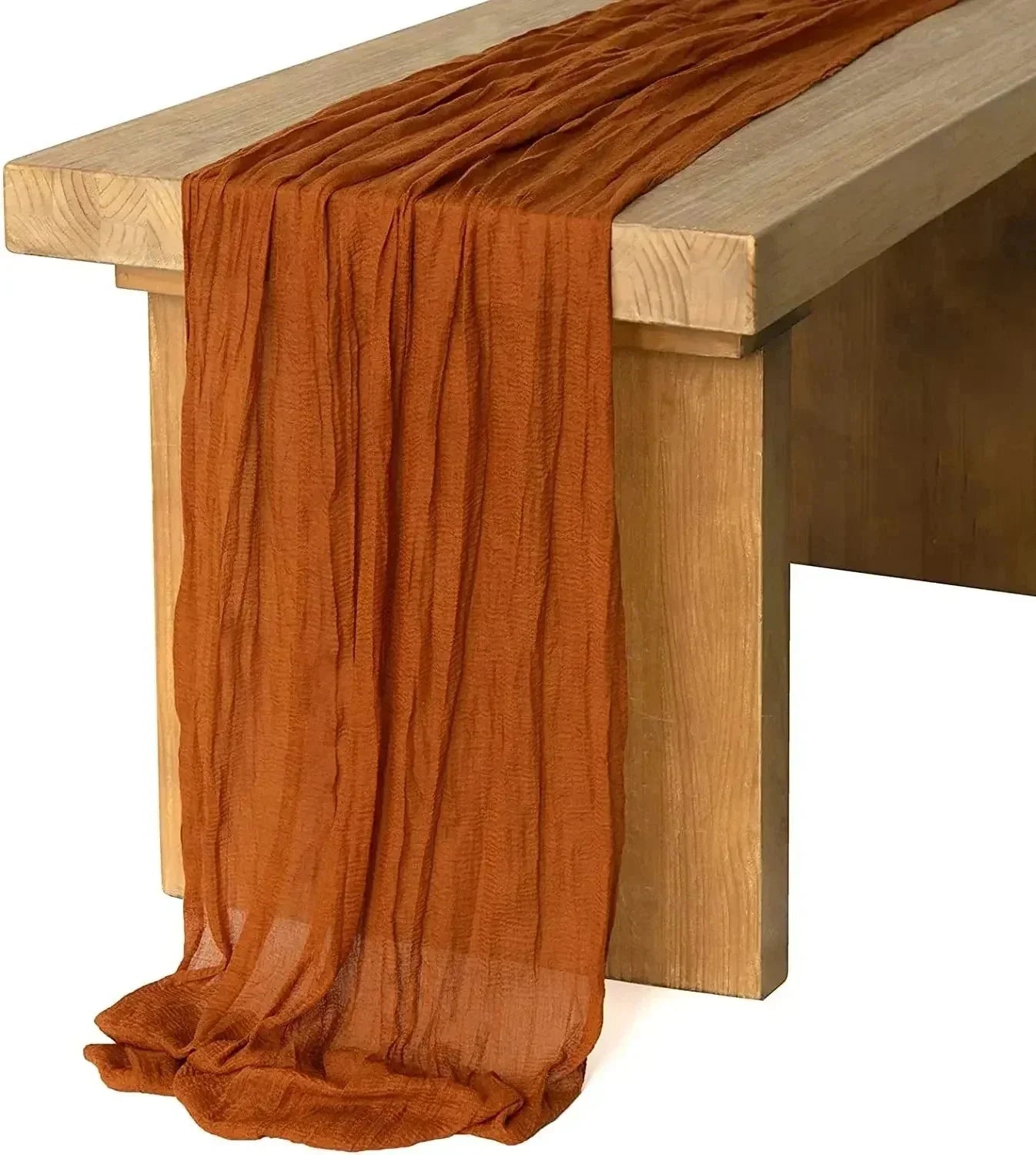 BlushGauze | Elegant Pleated Cotton Cheesecloth Table Runner Set of 10 18