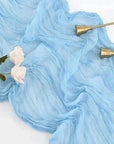 BlushGauze | Elegant Pleated Cotton Cheesecloth Table Runner Set of 10 19