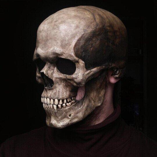 BoneCraft | Realistic Movable Jaw Skull Mask for Halloween Events 0