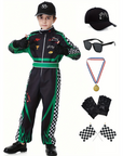 Boys Realistic Halloween Racing Costume Set | Long Sleeve Jumpsuit 0