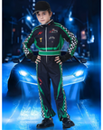 Boys Realistic Halloween Racing Costume Set | Long Sleeve Jumpsuit 4