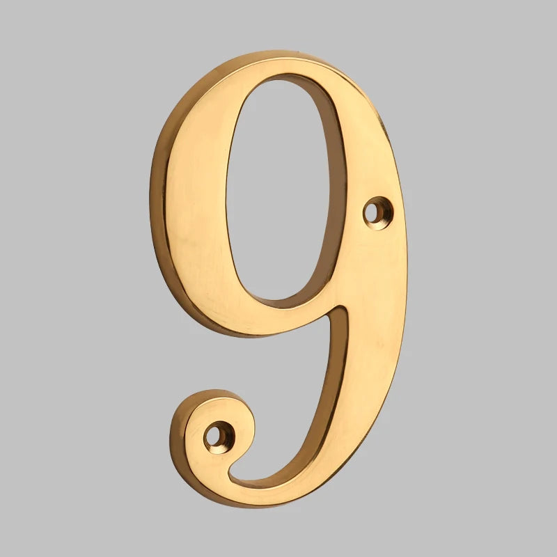 BrassHaus | Solid Brass Modern House Numbers 4