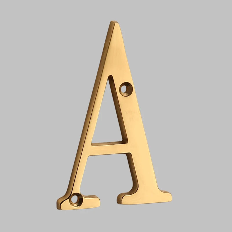 BrassHaus | Solid Brass Modern House Numbers 5