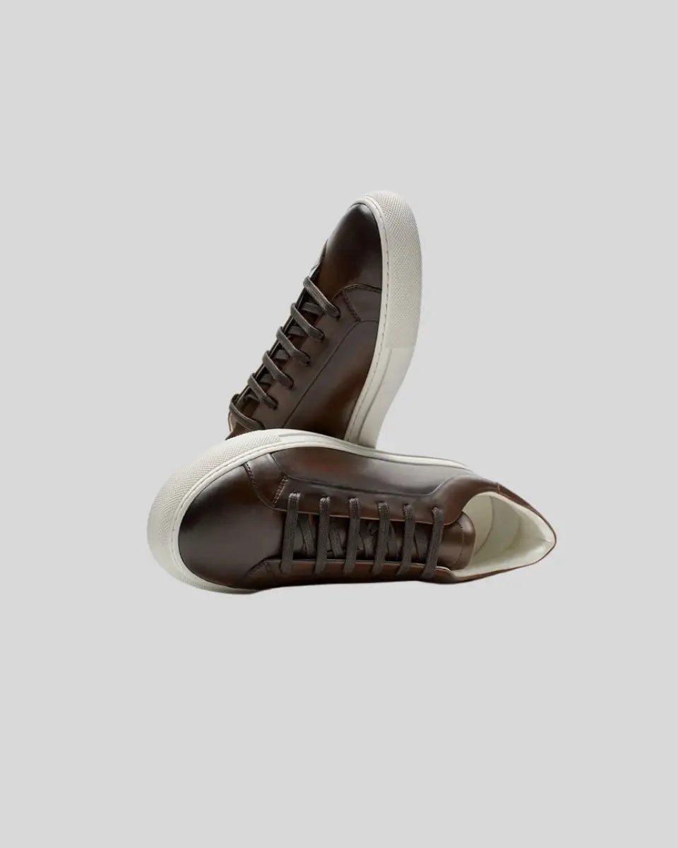 Ethan | Elegant Brown Leather Oxford Sneakers 4