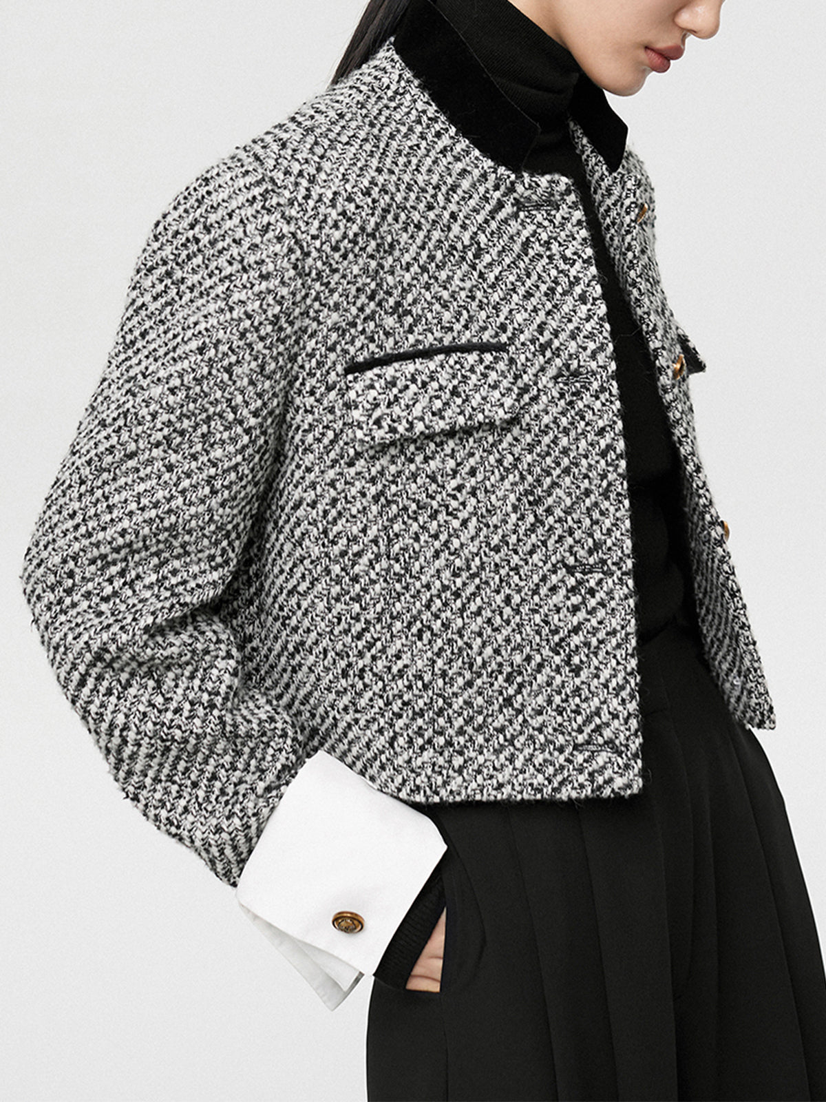 Candice | Chic Tweed Boucle Crop Blazer 1
