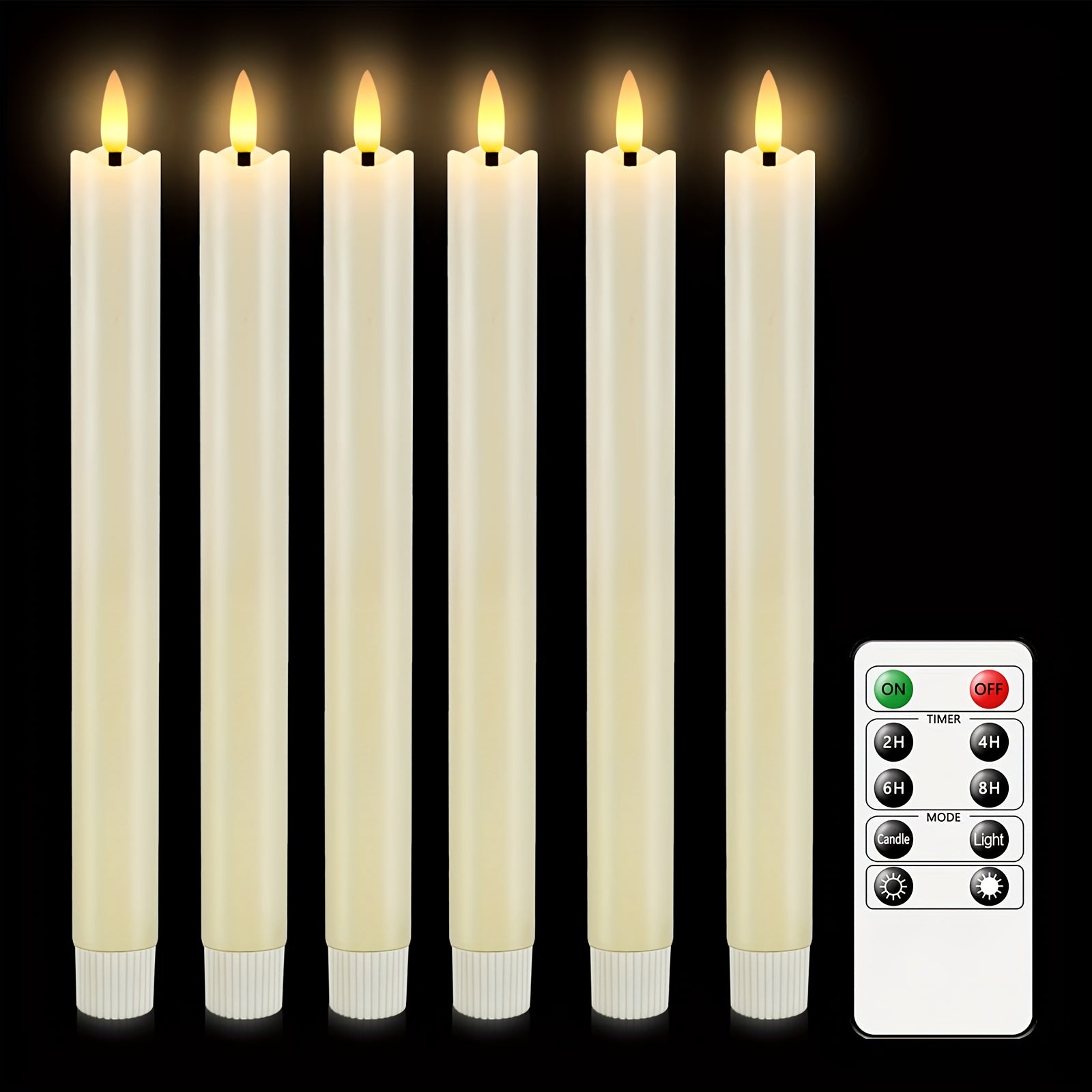 CandleLuxe – 6 LED Taper Candles with Remote for Luxurious Event Lighting 2