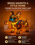 CanineGlow | Charming Colorful Tiffany Style Dog Lamp for Dog Lovers 2