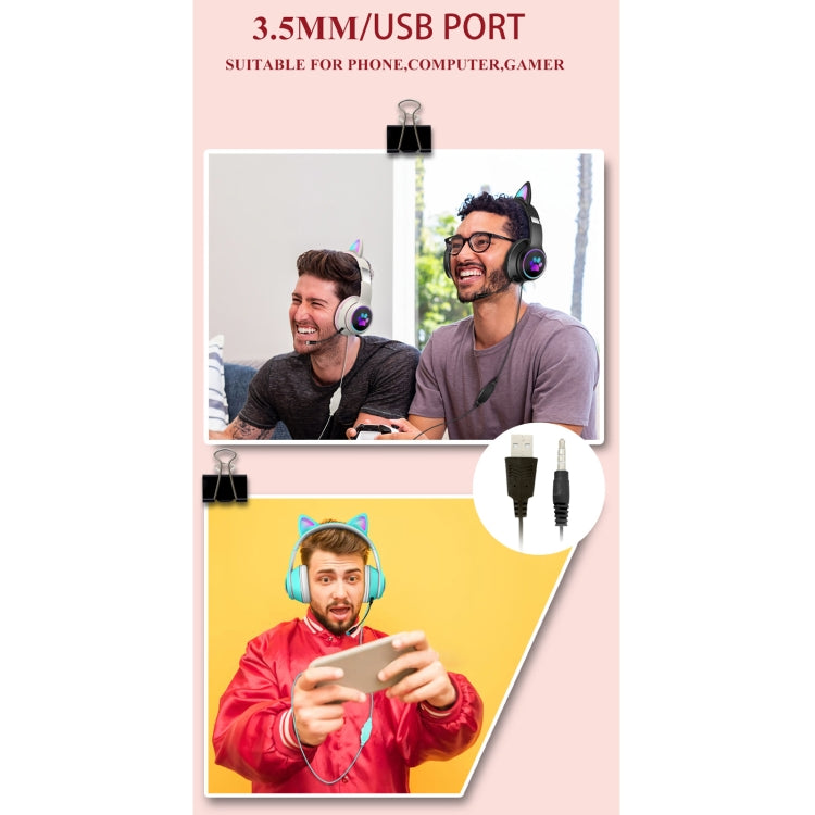 CatEarGlow | Stylish Fun Foldable LED Headset with Microphone 6