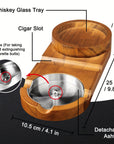 CedarWood | Luxurious Elegant Cigar Ashtray with Whiskey Glass Tray 4