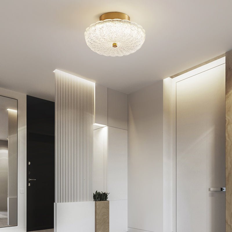 CelestiaGlow | Elegant Vintage Brass Ceiling Lamp with Crystal Diffuser 4