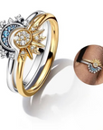 CelestialGlow | Stunning Silver Statement Ring with Sun and Moon Design 5