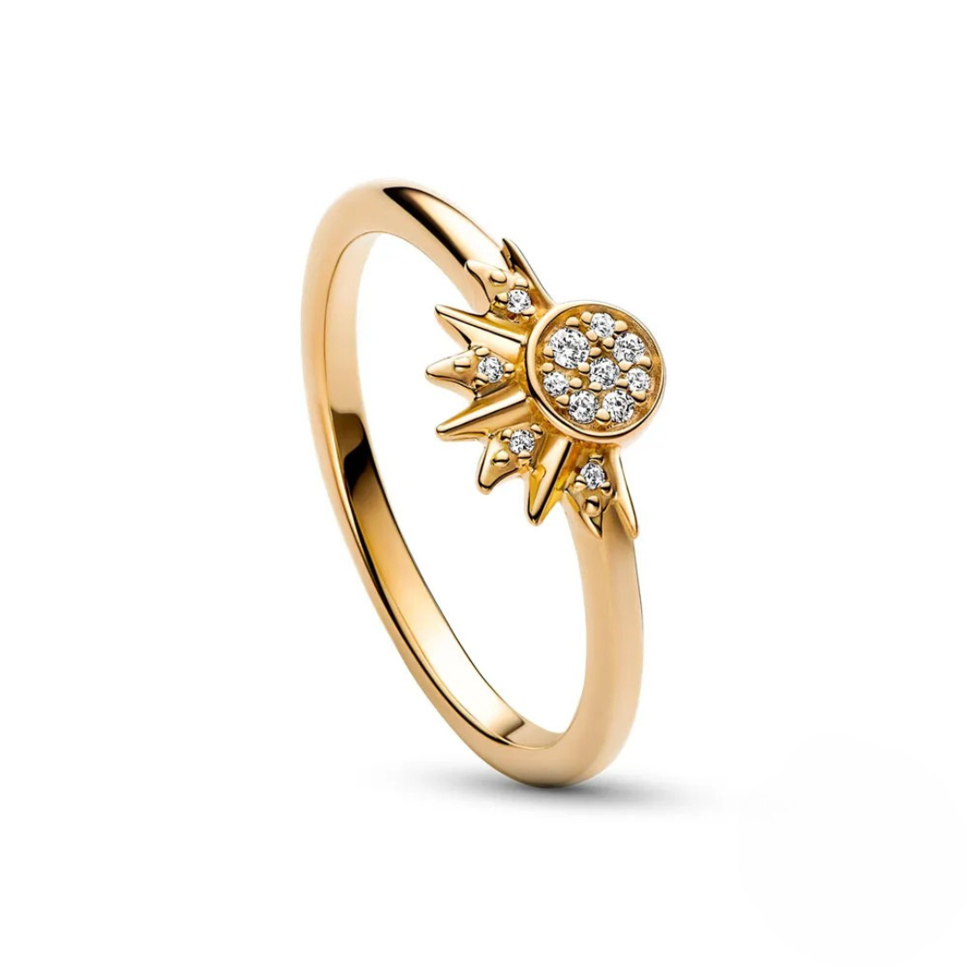 CelestialGlow | Stunning Silver Statement Ring with Sun and Moon Design 6