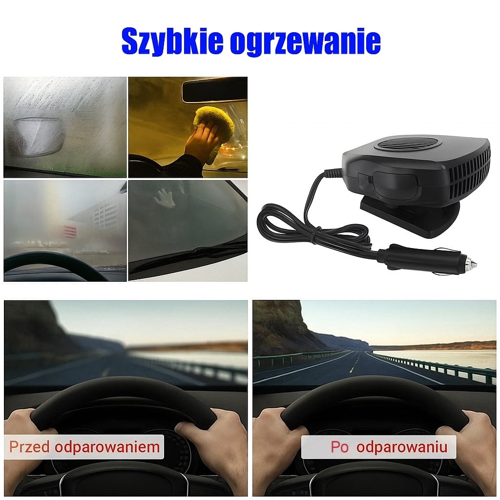 CeramixHeat | Compact Efficient 12V Portable Car Heater with Thermostat 6