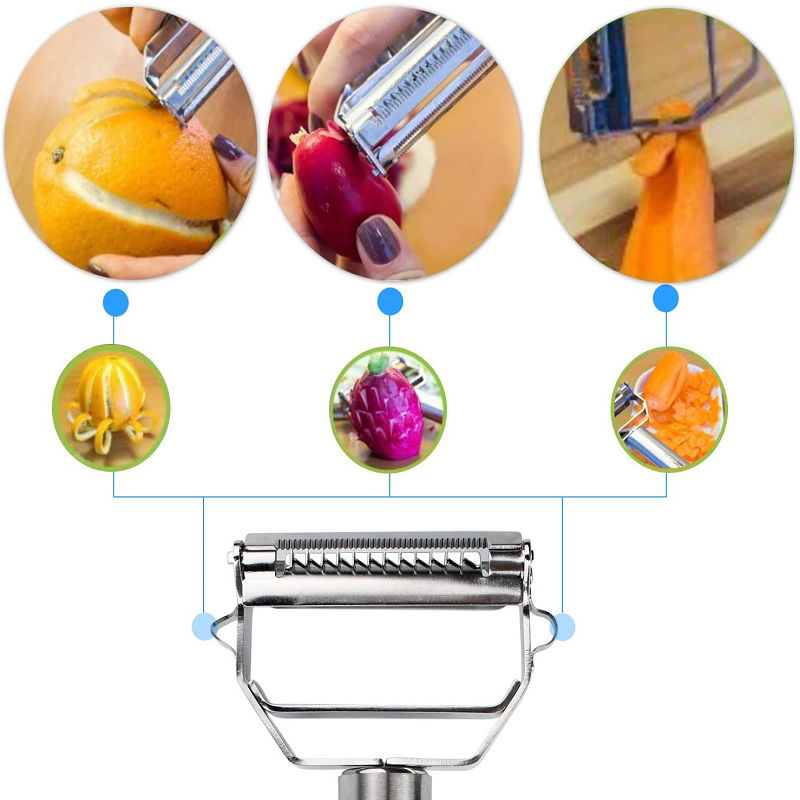 ChefPro | Multi-Functional Stainless Steel Vegetable Slicer &amp; Julienne Cutter 8