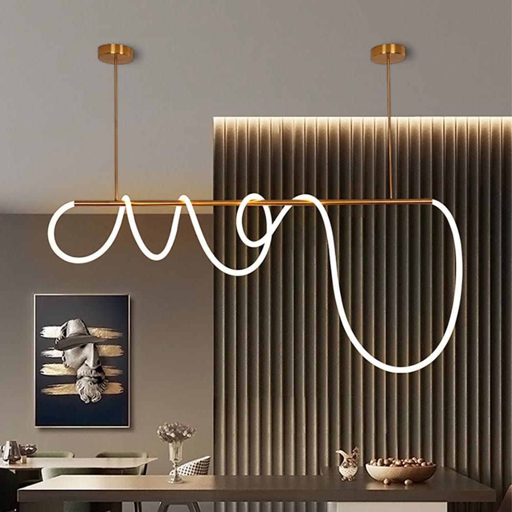 Chic LED Hanging Light – Modern Pendant Lighting in Aluminum and Silicone with Flexible Lengths 2